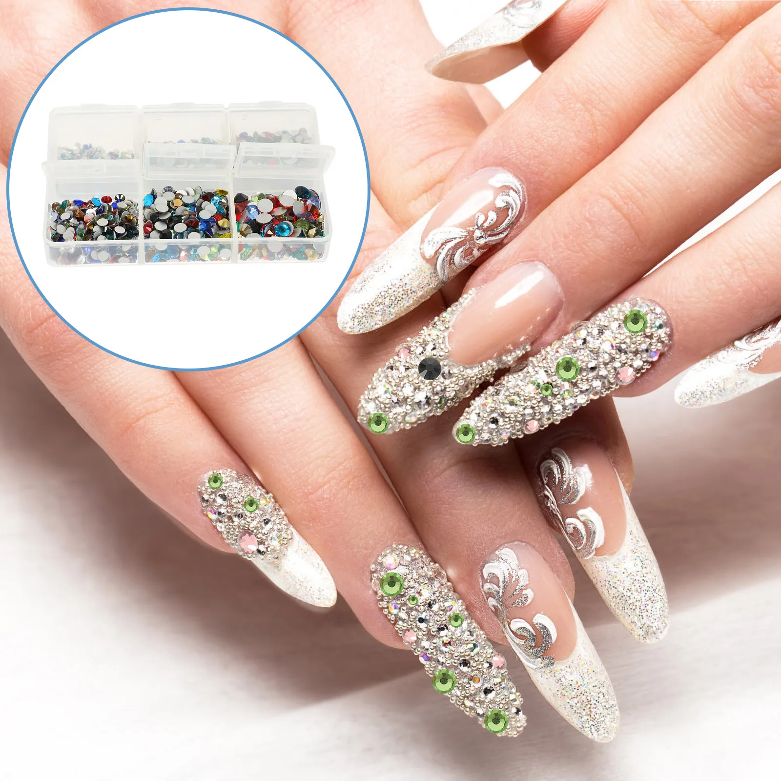 

Nail Supplies Manicure Rhinestone Set Jewels Beads for Crafting Glass Rhinestones Nails