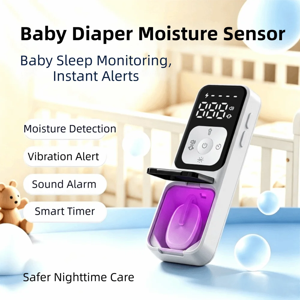 Portable Wireless Bedwetting Alarm 10M Range with Receiver Vibrating Reminder Device USB Rechargeable Lighting