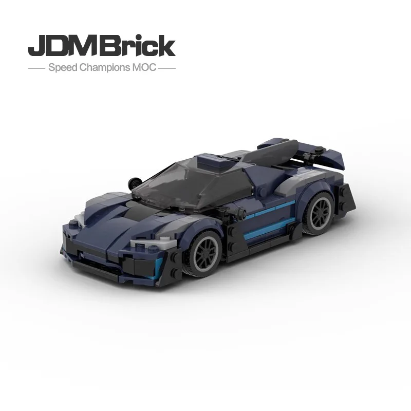 MOC-88771 Domestic Building Block Assembly Blue Series Super Racing Boys' Speed Series 8-grid Sports Car Gift