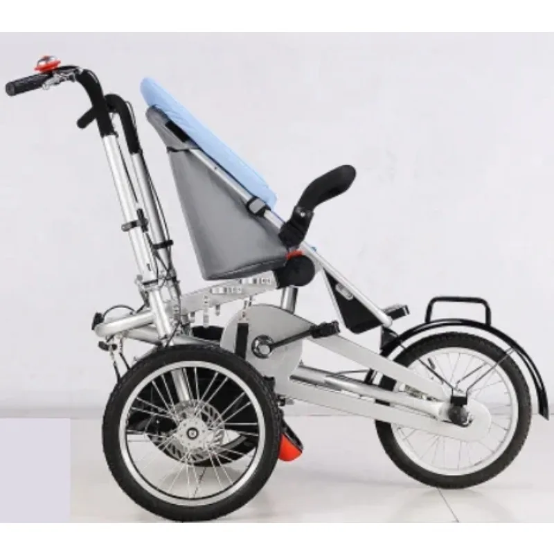 2-in-1 Foldable Mother-Baby Bike Stroller | Parent-Child Outdoor Riding Trolley