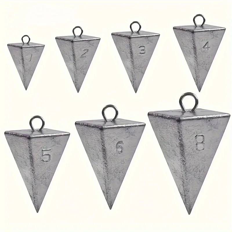 

3/4/5pcs Pyramid Fishing Sinkers Set - Heavy-Duty Lead Weights (1oz-8oz)