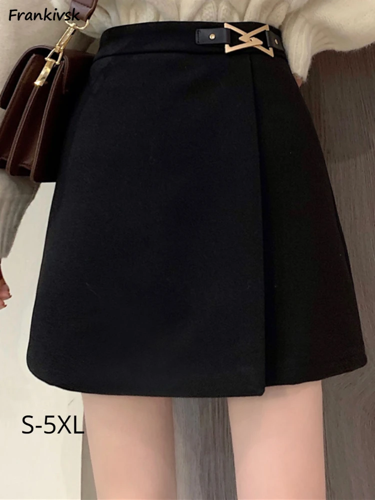 

S-5XL Skirts Women Solid Autumn Elegant Daily High Waist Fit Comfortable Leisure All-match Office Lady Slim Streetwear Classical