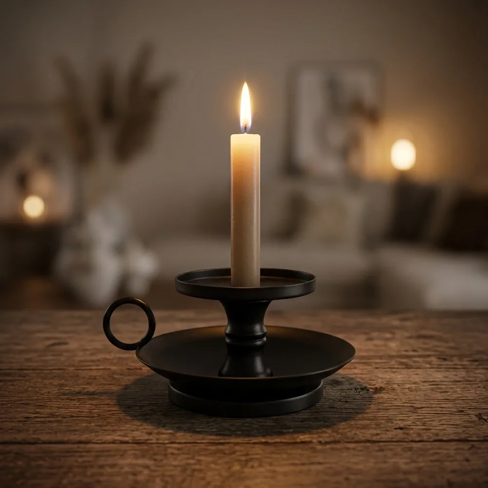 Metal Candle Holder Set of 4 Featuring Creative Two-Tier Ring Structure for Elegant For Home Interior Decoration