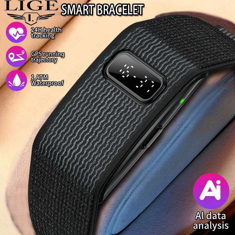 

LIGE Smart Watch Men Sports Smart Bracelet Fitness Band Heart Rate Blood Pressure Monitor Waterproof Multifunction Watches Women