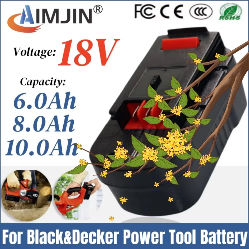 

Аккумулятор NiCad 18В 8.0Ач для Black & Decker 244760-00 A1718 A18 HPB18, высококачественная замена для электроинструментов
