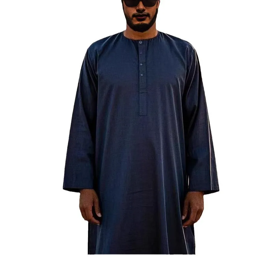 2025 Abito da uomo nuovo Casual e confortevole Abito musulmano Abito Omani Abito con tasca laterale Abito Abaya Ramadan Dubai Lusso Islam Elegante
