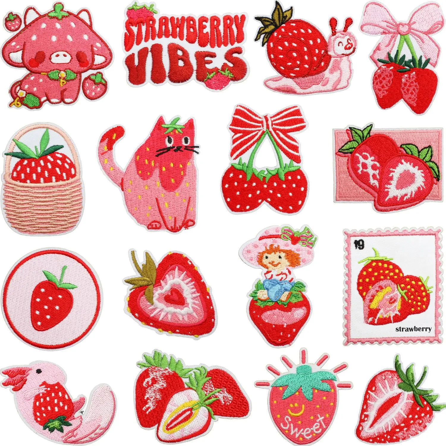 Hot-selling Embroidered Fabric Patches with Sweet Flavors Bag Decorations Computerized Embroidered Labels and Fruit Patches