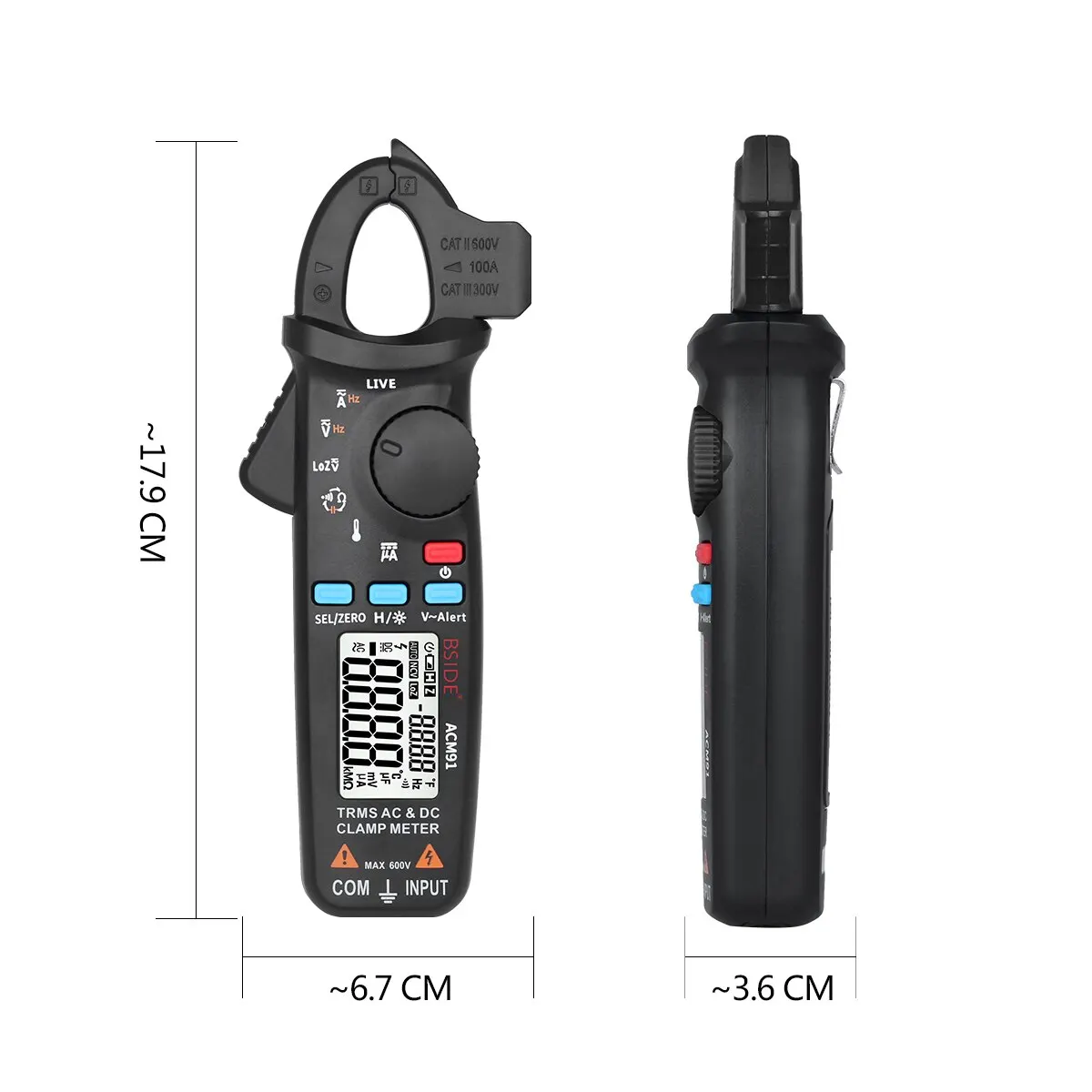 BSIDE ACM91 Or ACM81 Mini Trms AC/DC Clamp Meter Low Impedance Low Current Available Auto Repair Clamp Type Multimeter