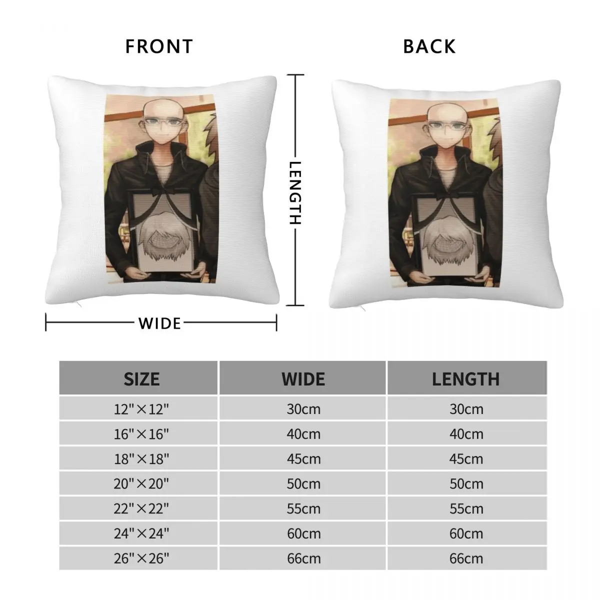 Bald Byakuya Togami Pillowcase Polyester Linen Velvet Pattern Zip Decor Pillow Case Home Cushion Case 45x45