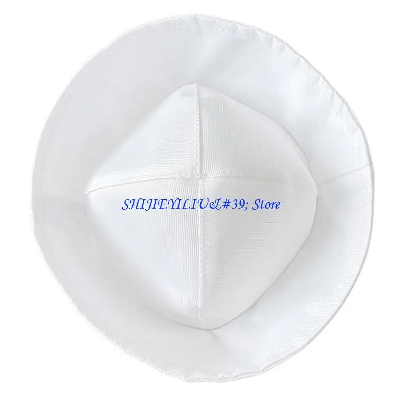 E21F Adults Captain Hat with Hair Hoop White Hat Dress-up Theme Party Sailor