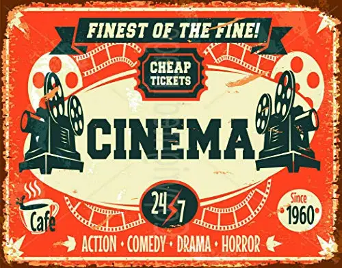 Finest of The Fine Cinema Metal Tin Sign Poster Retro Plaque 12x8 Inches