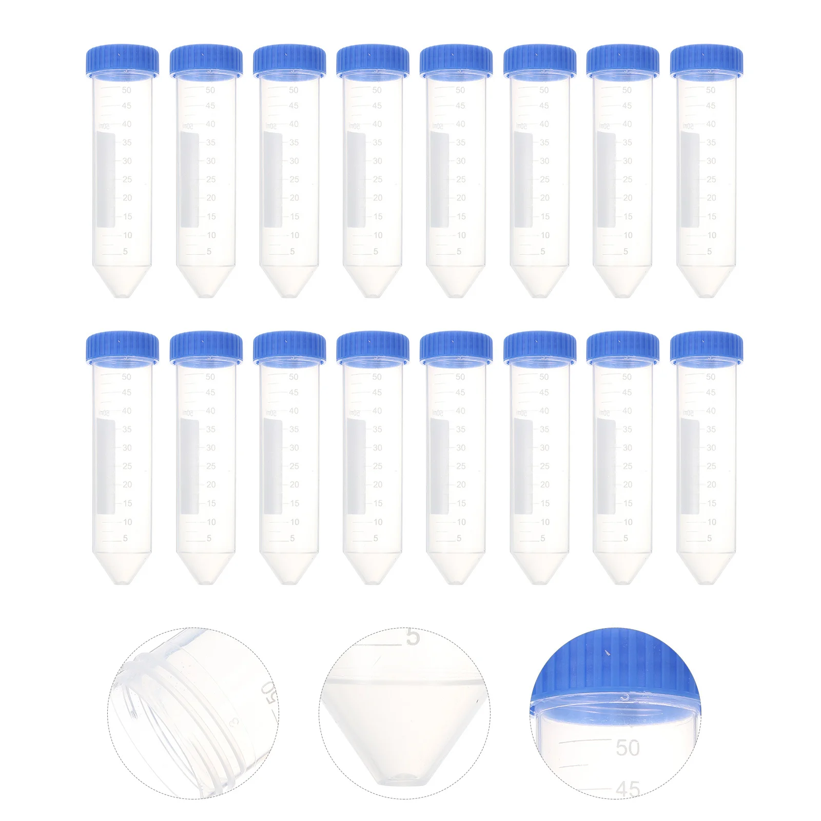 

25Pcs Centrifuge Tubes 50Ml Pointed Head High-Speed Transparent Smooth Wall Screw Tube for Sample Storage Liquid