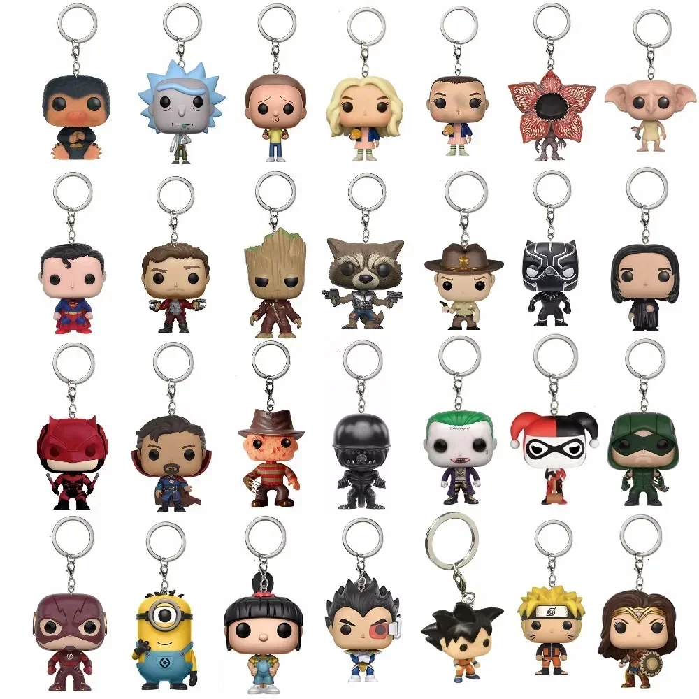 Funko Toys Galaxy of the Guardians Keychain Toy Superman Rocket Doctor Minion Strange Wonder Woman Dragon Ball Snape Dobby Gift