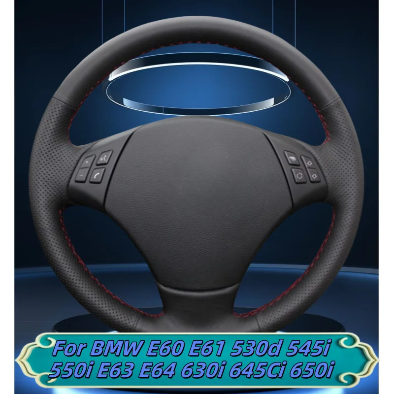 

Car Steering Wheel Custom Made Leather For BMW E60 E61 530d 545i 550i E63 E64 630i 645Ci 650i Car Interior Accessories