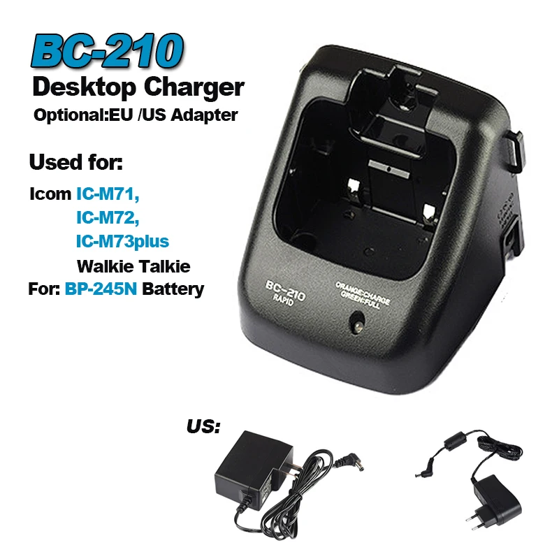 bc-210-デスクトップ充電器トランシーバー急速充電器-icom-ic-m71-ic-m72-ic-m73plus-双方向ラジオ用-bp-245n-バッテリー充電用
