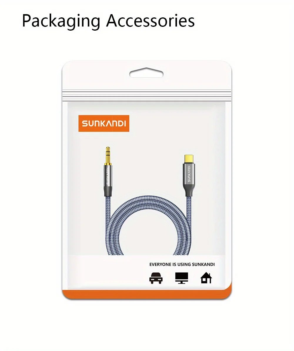 SUNKANDI USB C auf 3,5 mm Kopfhörerkabel, Typ C auf 3,5 mm Kopfhörer-Stereo-Audiokabel für iPhone 16 15, Samsung Galaxy – Detail 11