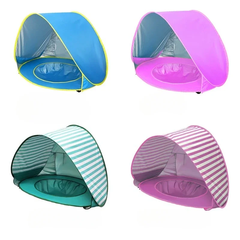 Beach Tent Children Waterproof Pop Up Sun Awning Tent UV-protecting Sunshelter with Pool  Outdoor Camping Sunshade Beach