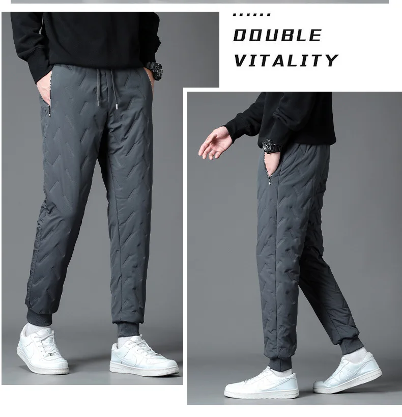 Luxus Marke männer Hosen Warme Plus Samt Verdickt Sport Winddicht Casual Hosen Große Größe Jogginghose Baggy – Detail 17