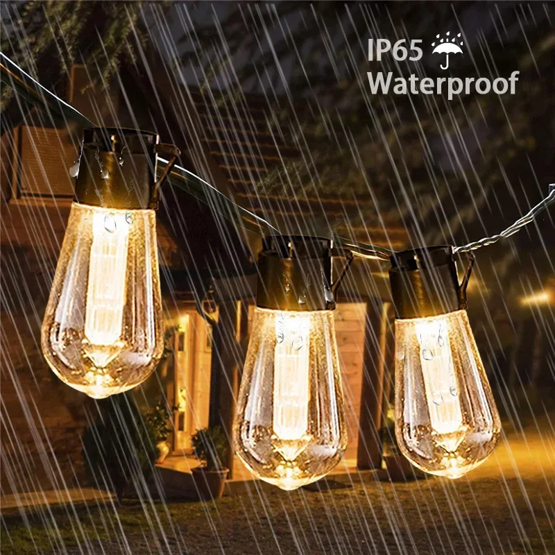 

Outdoor Solar String Lights LED IP65 Waterproof Edison Bulb Retro Vintage Christmas Garland Garden Party Decoration Fairy Lamp