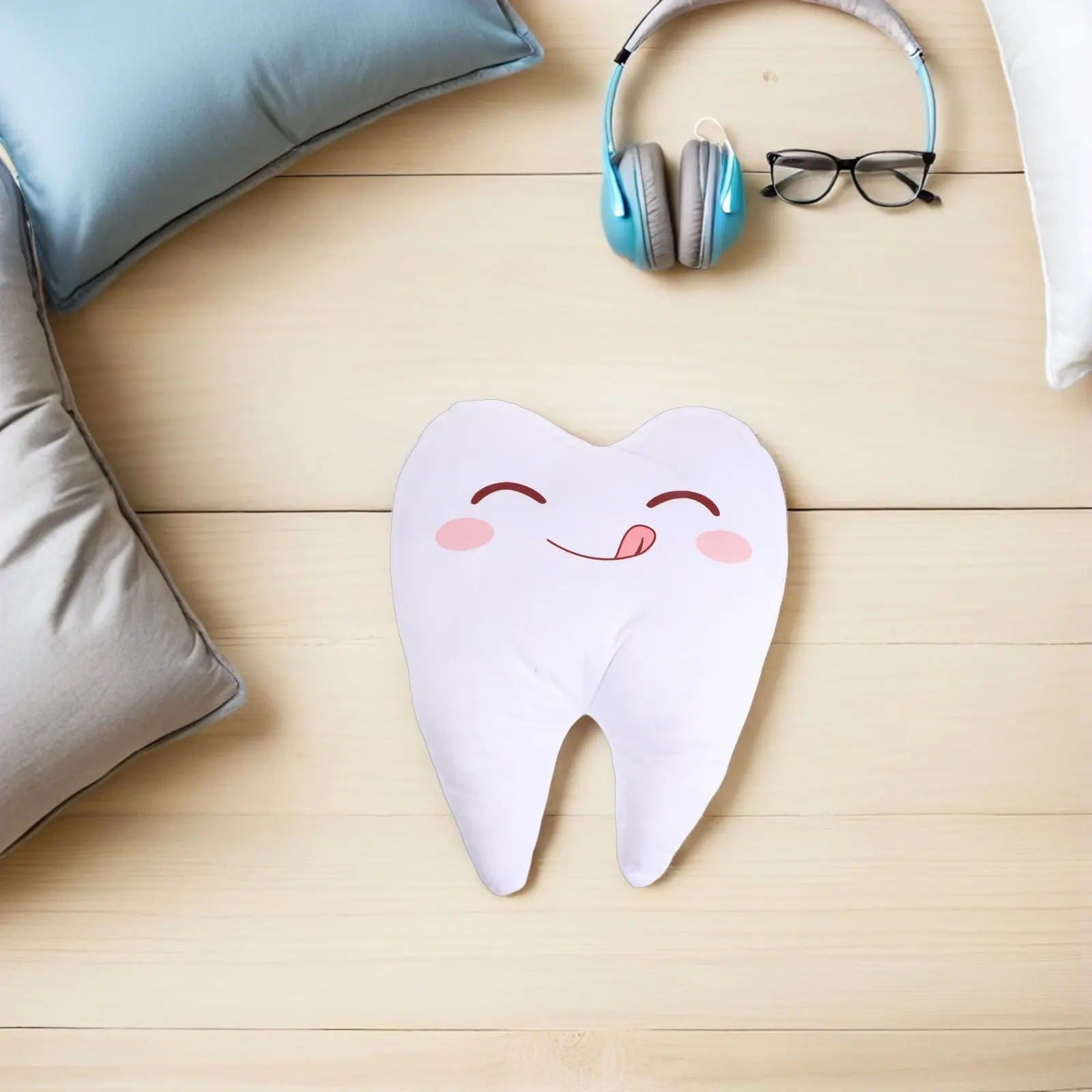 

12 Inch Cartoon Teeth Keepsake Pillow Motivational Dental Gift for Children Oral Hygiene Education Home Or Clinic Use