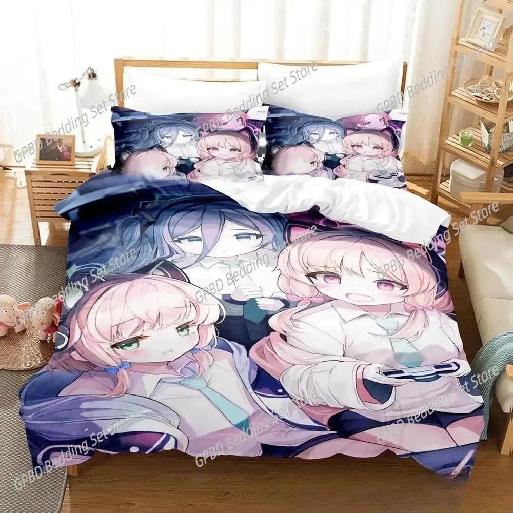 

Anime Game Blue Archive Bedding Set,Duvet Cover Comforter Bed Set Quilt Cover Pillowcase,King Queen Twin Size Boys Girls Adults