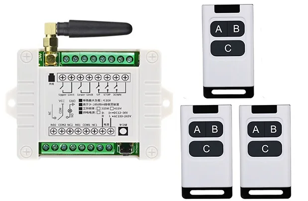 433Mhz RF DC12V 24V 36V Electric Door/Curtain/Shutters Limit Wireless Radio Remote Control Switch For Forward and Reverse Motors