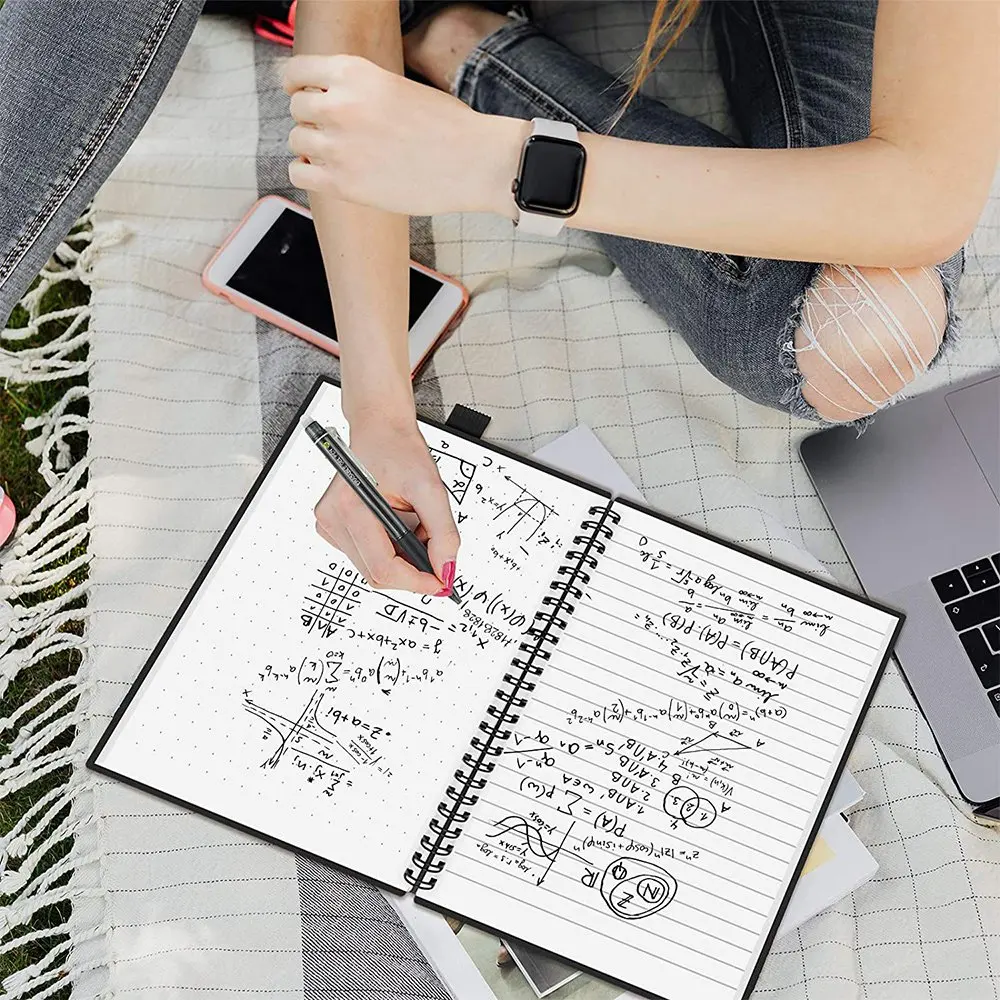 Smart Reusable Erasable Notebook Paper Microwave Wave Cloud Notepad Lined With Pen As Kids Gift, Smart Notebook-POS