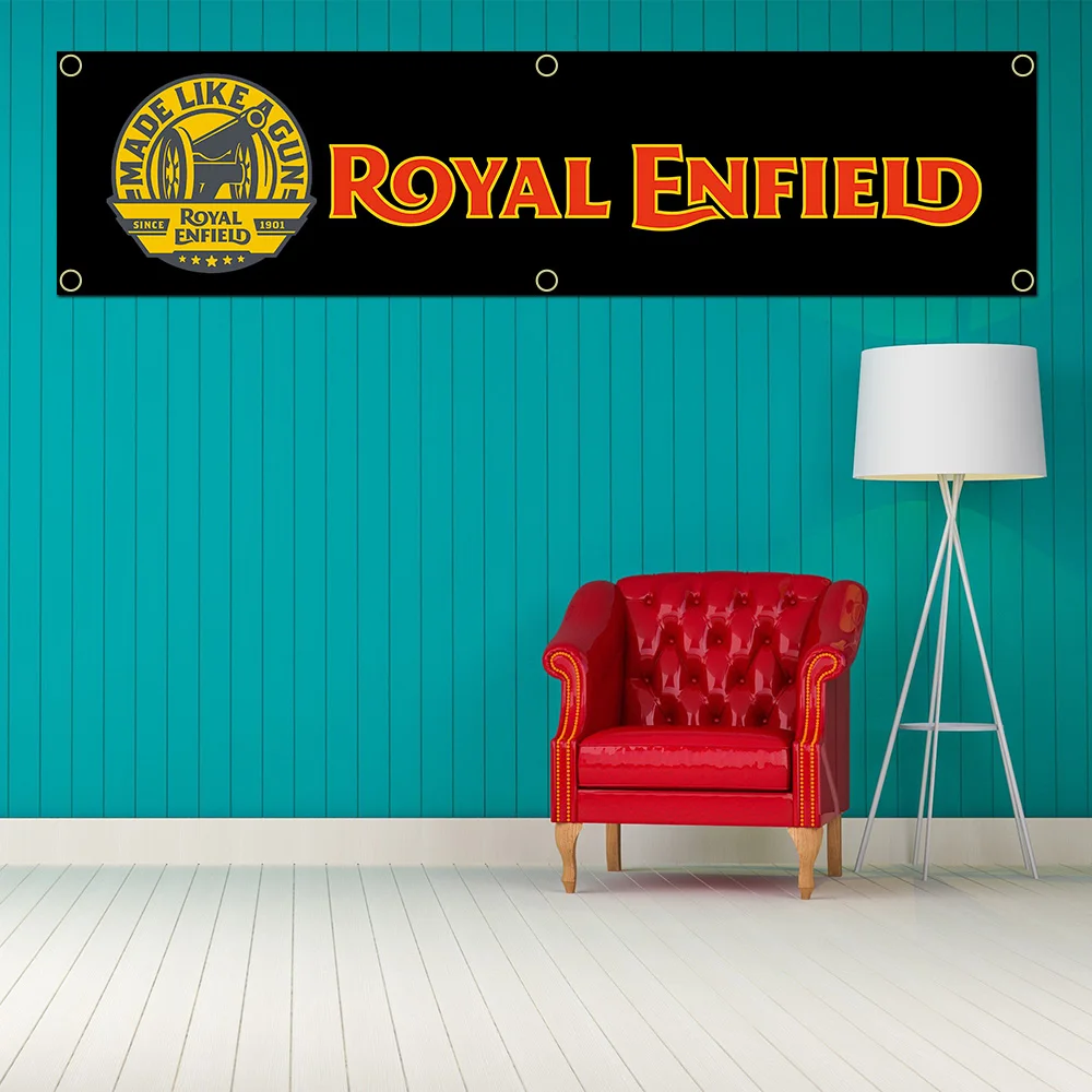 45x180cm Royal enfields Banner Flag poliestere stampato Garage Wall Art decorazioni per esterni arazzo