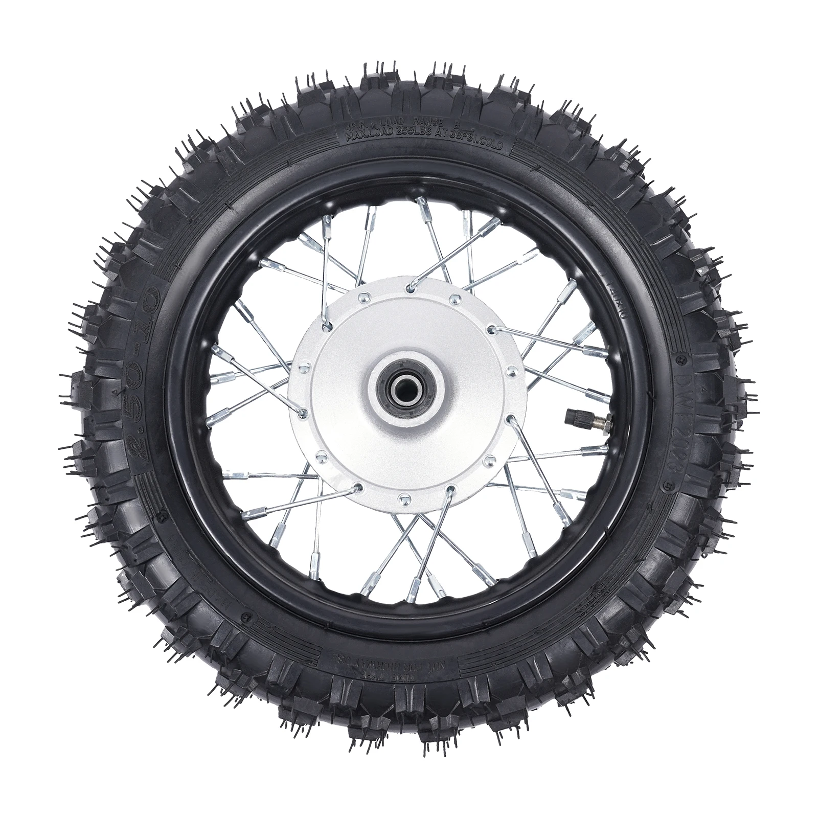 전후륜 2.5-10 앞뒤 타이어 림, 체인 스프로킷 포함, 전기 자전거, 전동 스쿠터, 고카트용 헤비 듀티 합금 림 세트
