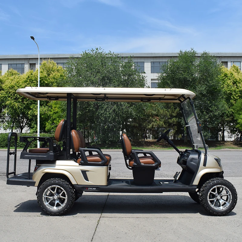 Street Legal Electric Golf Cart 6 Seater 4+2 Configuration Utility Vehicle for Community Resort Transportation
