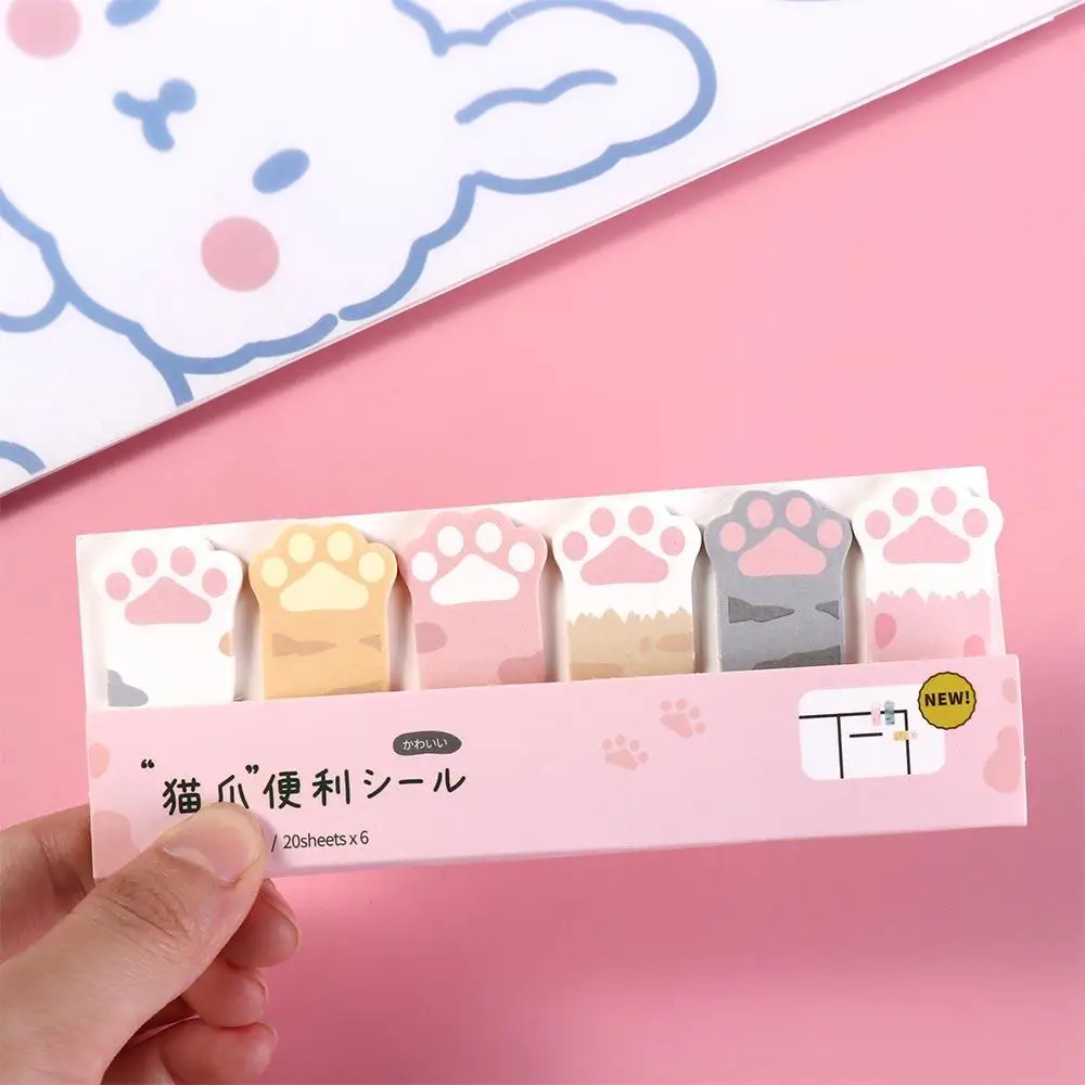 Sticky Notes Memo Pad fiocchi fissi Scrapbook Cute Cat Paw Index segnalibri decorativi autoadesivi portatili Kawaii Sticky