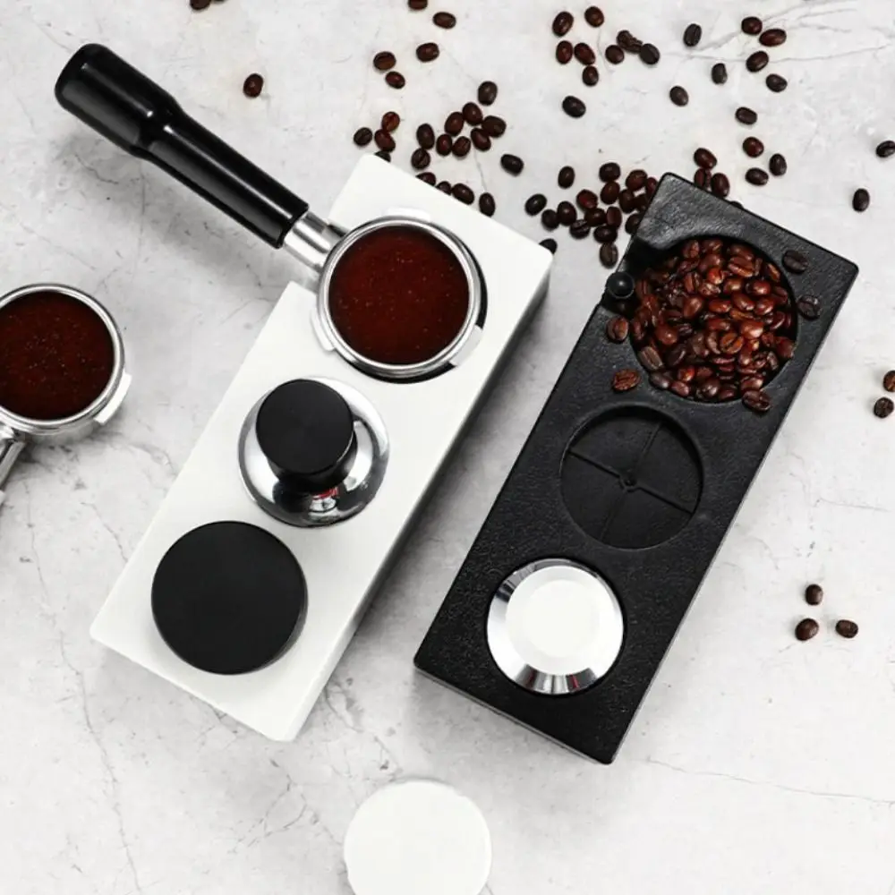 

Non Slip Coffee Tamping Station 51/53/58mm Rectangular Coffee Portafilter Stand Adjustable Height Coffee Tamper Storage Seat