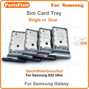 Bilashmart 5/50 Dual Card BackShell SIM Card Tray chip slot drawer Holder Adapter Accessories Samsung S22Ultra Single Card MIX COLOR