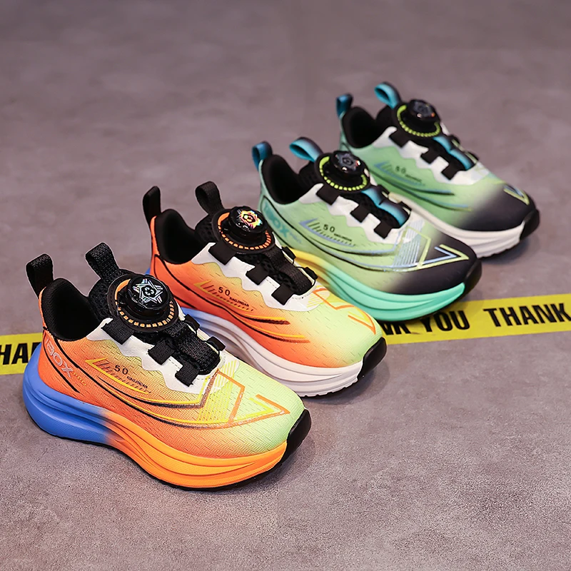 Children Sneakers Handsome Gradient Kids Running Shoes for Students Thick Soft Sole 2025 Autumn New Boys Girls Basketball Shoes