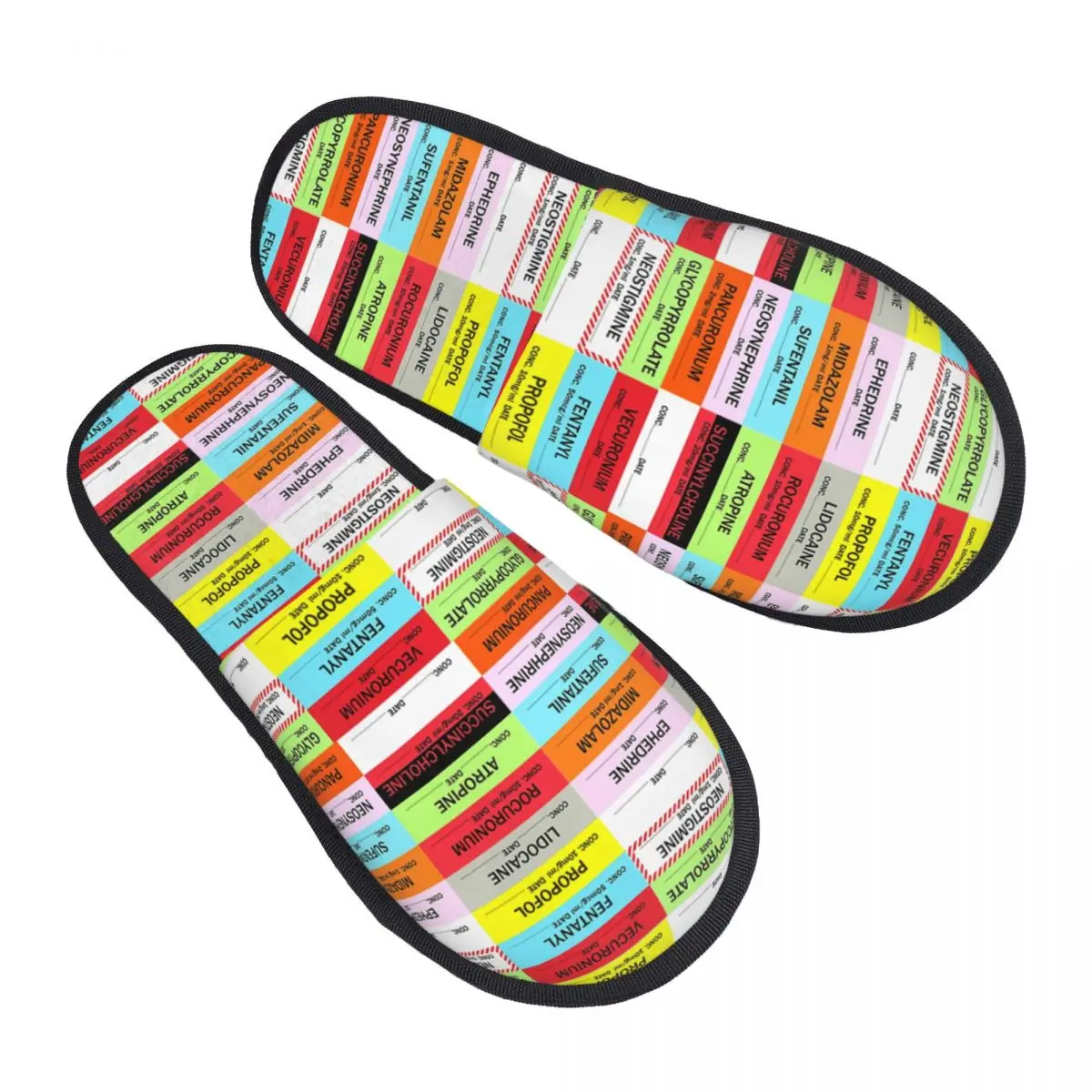 

Custom Medical Nurse Anesthesia Medication Labels Guest Slippers for Bedroom Women House Slipper
