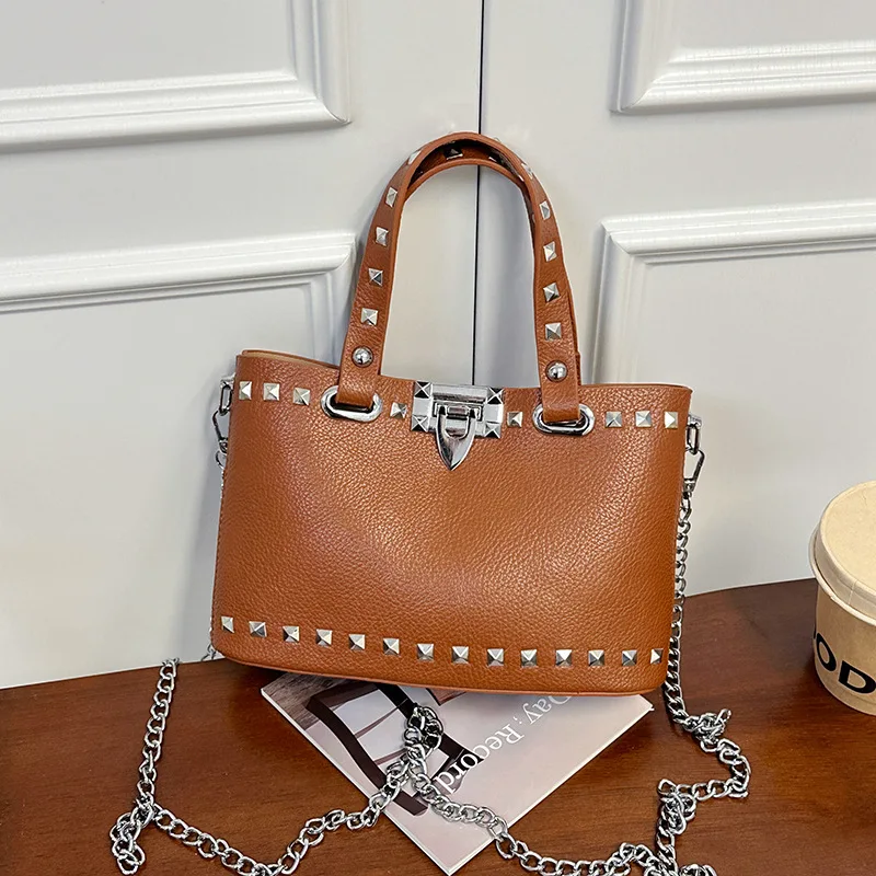 

Rivet Retro Crossbody Bags for Woman Shoulder Bags Tote Bag for Women Fashionable Shopping Bags Class Bag for Girl Сумка Женская