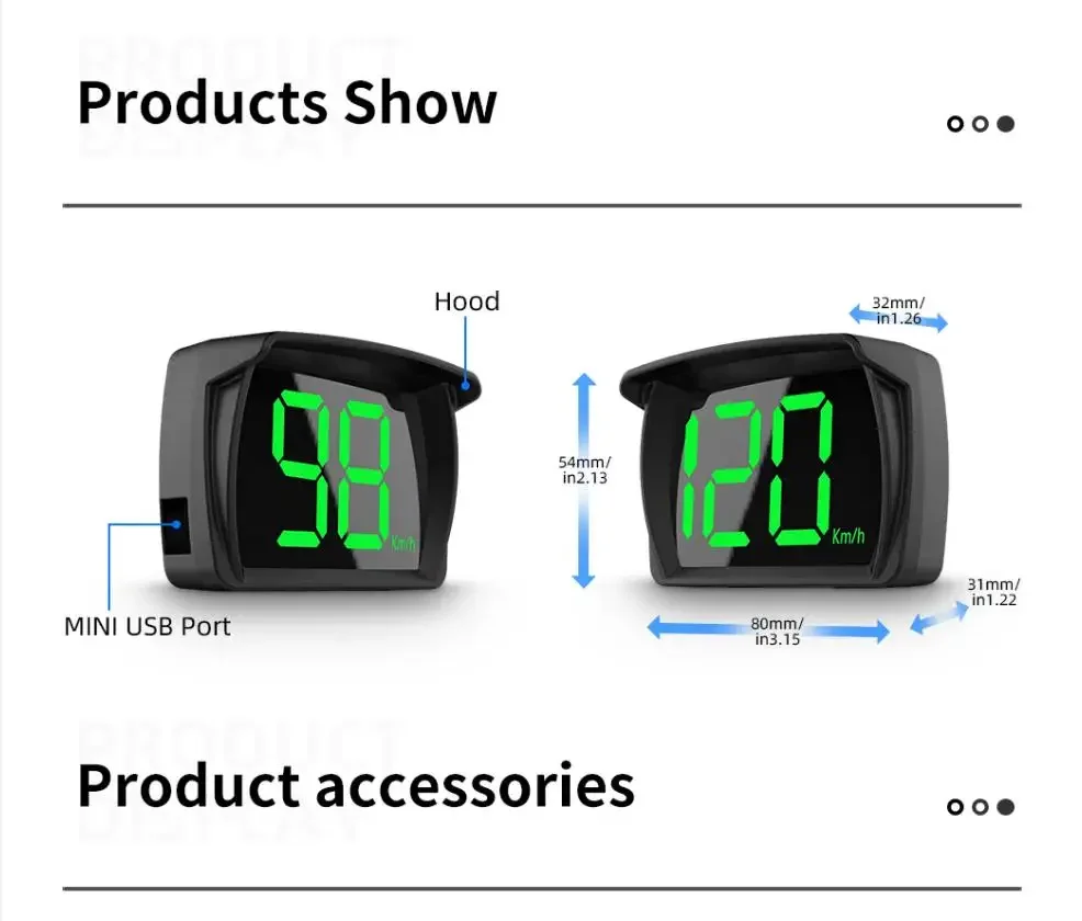 Y03 Auto-GPS-Digital-Head-Up-Display Geschwindigkeitsprojektor KMH/MPH Geschwindigkeitsmesser für alle Autos Plug-and-Play Autozubehör – Detail 12