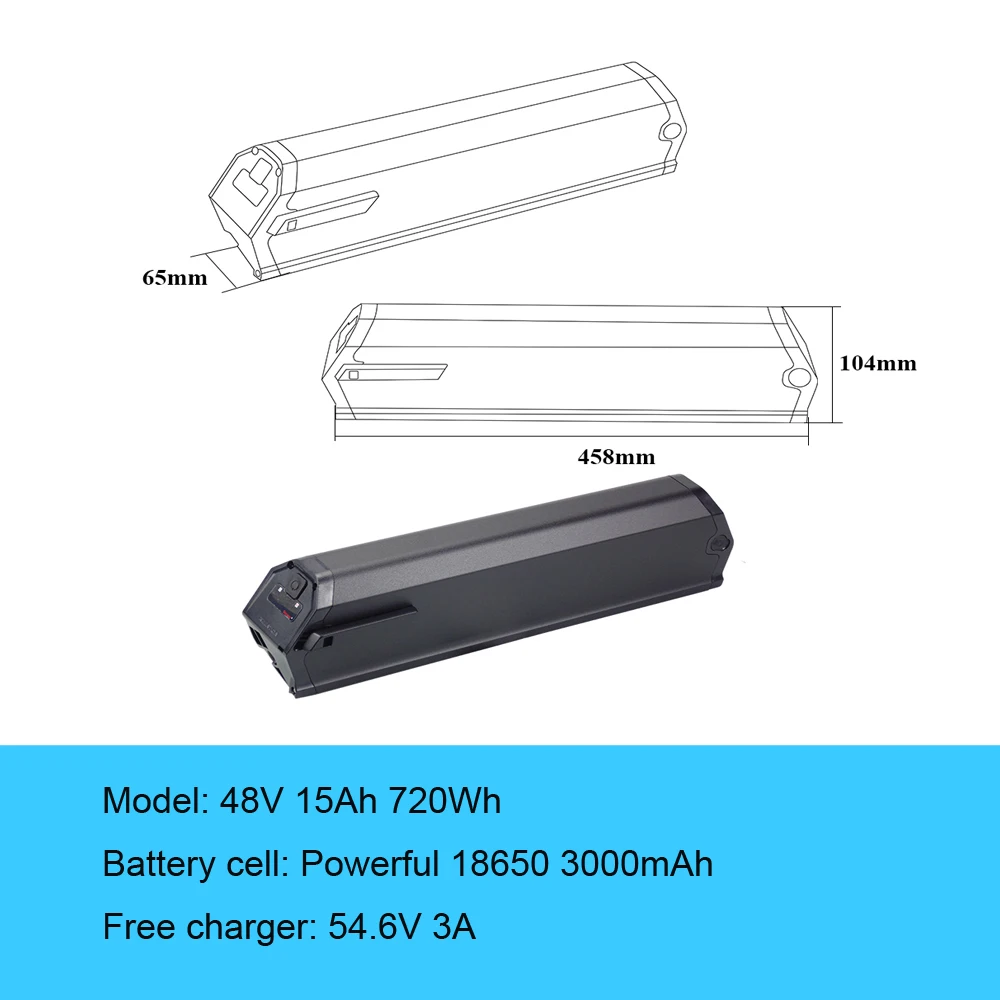 Reention Dorado ID-1 Plus Elektrische Fiets batterij 500W 48V 10.4Ah 12Ah 15Ah Ebike NCM Ebike Frame Battereis