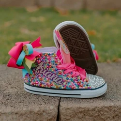 Dollbling Chritsmas Gift Junior Young Boys and Girls' Candyland Canvas Shoes Brand Lollipop Purim Holiday Jojo Siwa Bling Shoes