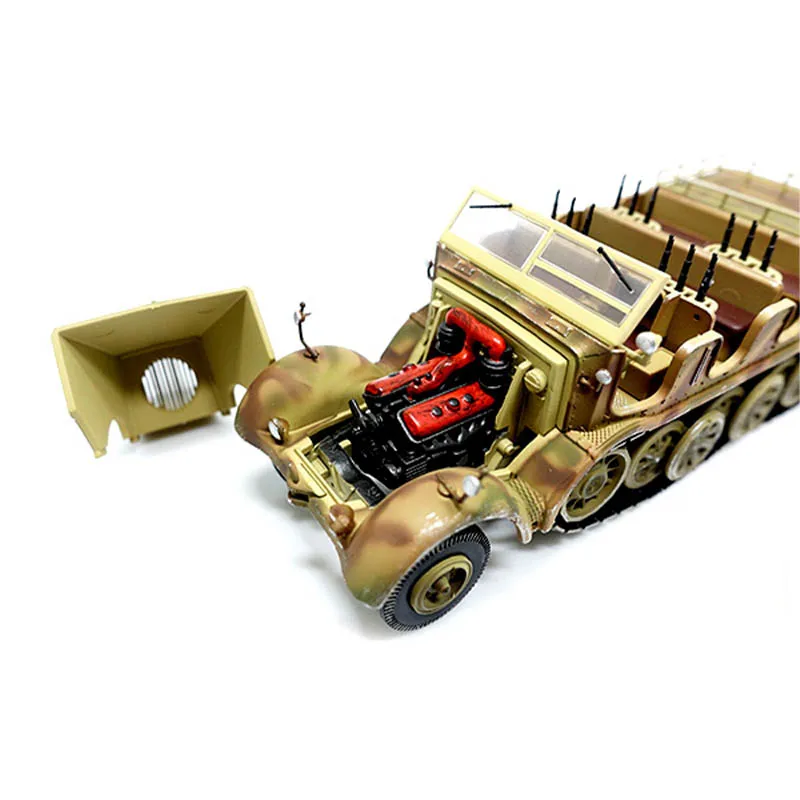 1/72 Schaal Duitse Sd.Kfz.8 12-ton Half-track 88 Gun Towed Trailer Troop Carrier Simulatiemodel Display Collectible Toy Gift
