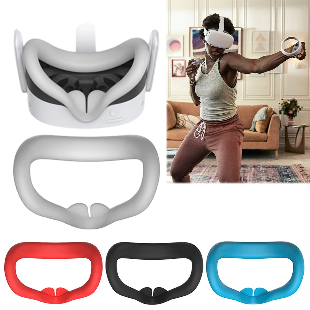 Silicone Face Cover Anti-Leakage VR Face Cushion Pad Mask Sweatproof Face Pad Cover for Meta Quest 3S VR Accessories