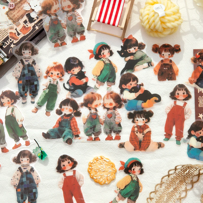 【セール中】ジャーナル GO 30 個かわいい女の子ステッカー DIY プランナースクラップブッキングコラージュジャンクジャーナル乳製品メモ帳電話ケース素敵なパラダイスデカール
