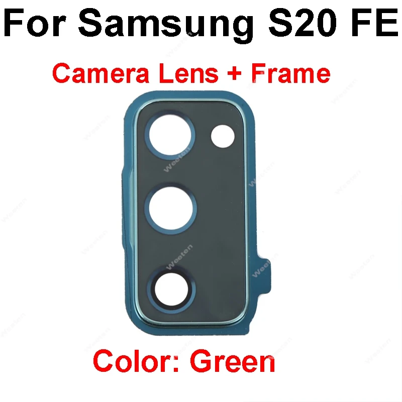 Rear Back Camera Lens Glass Holder Frame With Glue Sticker Repair Parts For Samsung Galaxy S20 FE 4G 5G SM-G785F G781B G781U