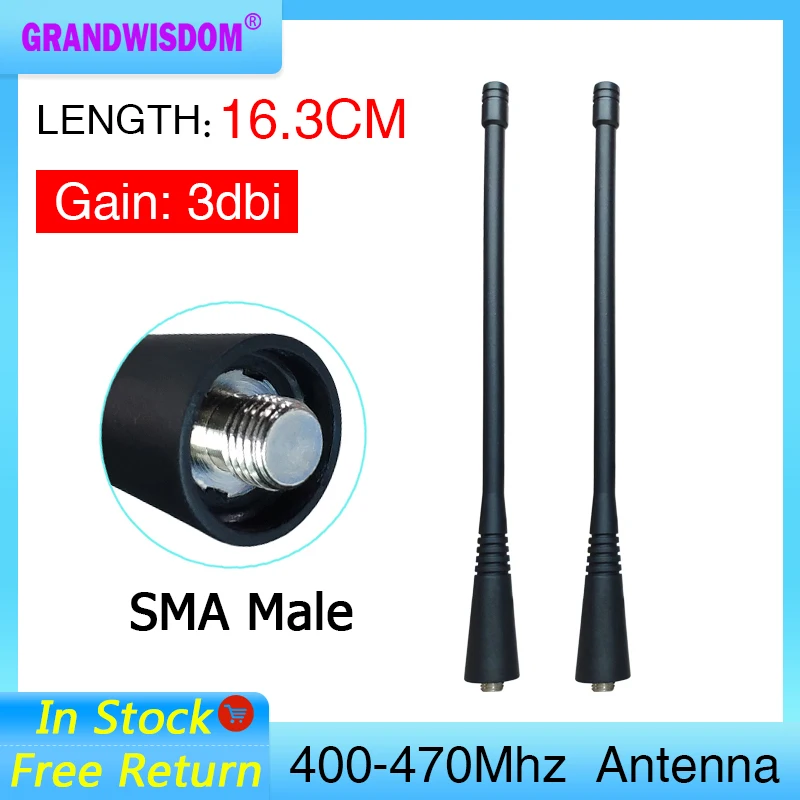 Grandwisdom1-2P walkie talkie Antenne UHF 400-470Mhz kompatibel IOT Motorola NAE6483 GP300 GP340 CP200 CP200D HT1250 EP450 EX500