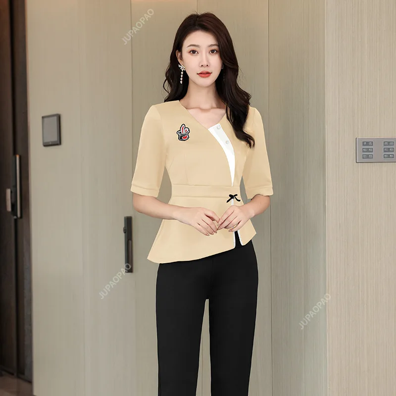 Beauty Salon estheticienne Spa Uniform Massage Work Clothes Foot Therapist Work Gowns for Women Beautician Uniform Suit S-3XL