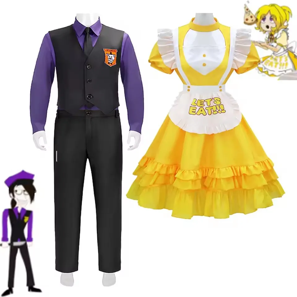 Anime William Afton Cosplay Kostüm FNaF Purple Guy Kostüm Five Nights /at Freddy's Doujin Outfit Halloween Party Kleidung