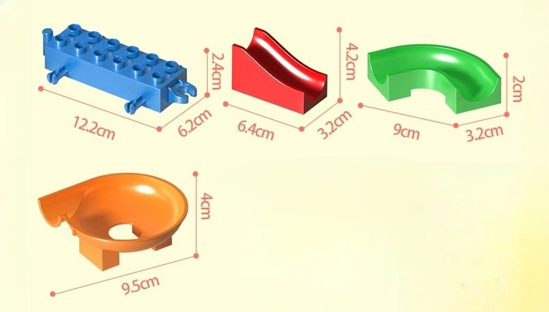 大理石のレーストラックビルディングブロック、基本的なレンガ、スライド、組み立ておもちゃの構造、基本的な互換性のある部品、ベースプレート、180個