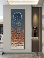 Corridor High-end Living Room Background Wall Lamp Painting Gradient Block Entrance Foyer Decoration Painting Hanging Clock
