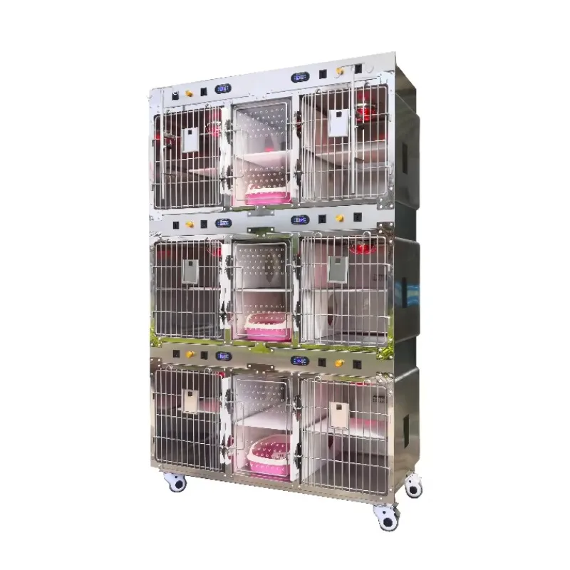 LIZE Stainless Steel Heated Lamp Veterinary Cage for Sale Breathable Pet House Wood Rabbit Cage Cages for Small Animals 1pcs
