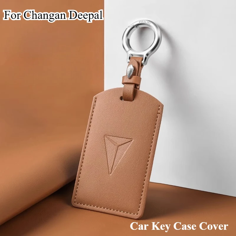 

Leather Car Key Case Cover For Changan Deepal S7 SL03 Remote Cover Shell Keychain Fob Accessories Anti-Scratch